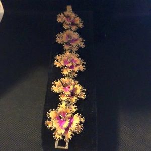 J Crew enameled flowered bracelet